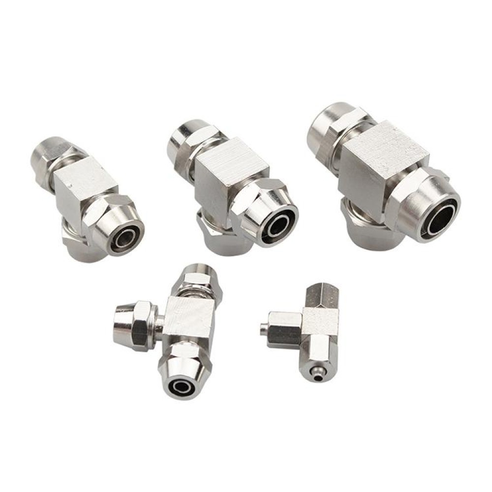 PE-6 LAIZE Nickel Plated Copper Y-type Tee Pneumatic Quick Connector
