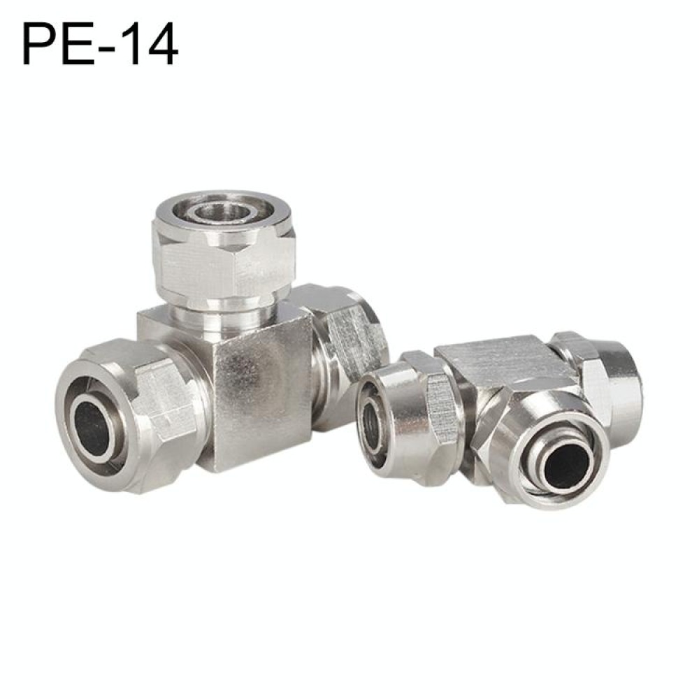 PE-14 LAIZE Nickel Plated Copper Y-type Tee Pneumatic Quick Connector