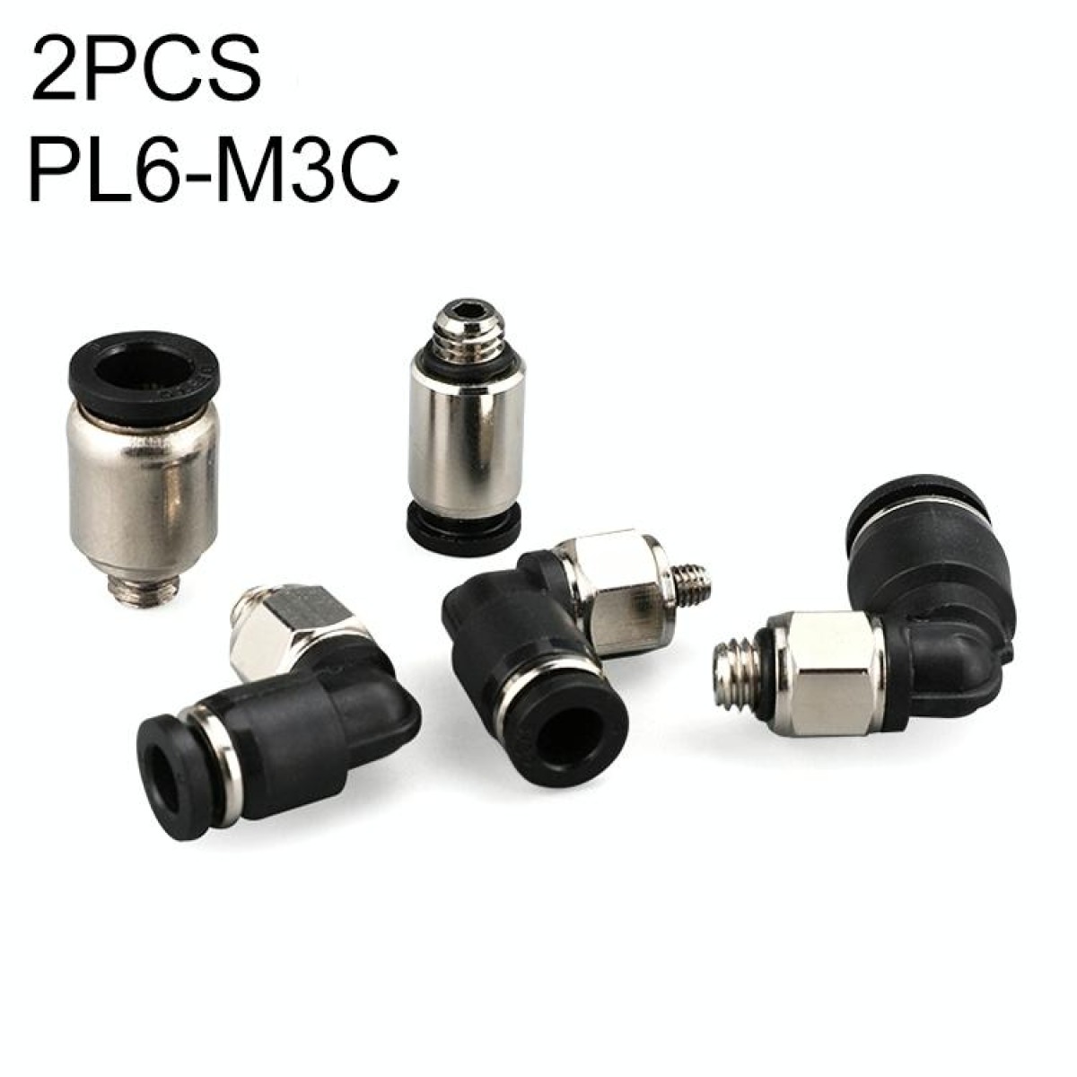 PL6-M3C LAIZE 2pcs Nickel Plated Copper Mini Pneumatic Quick Connector
