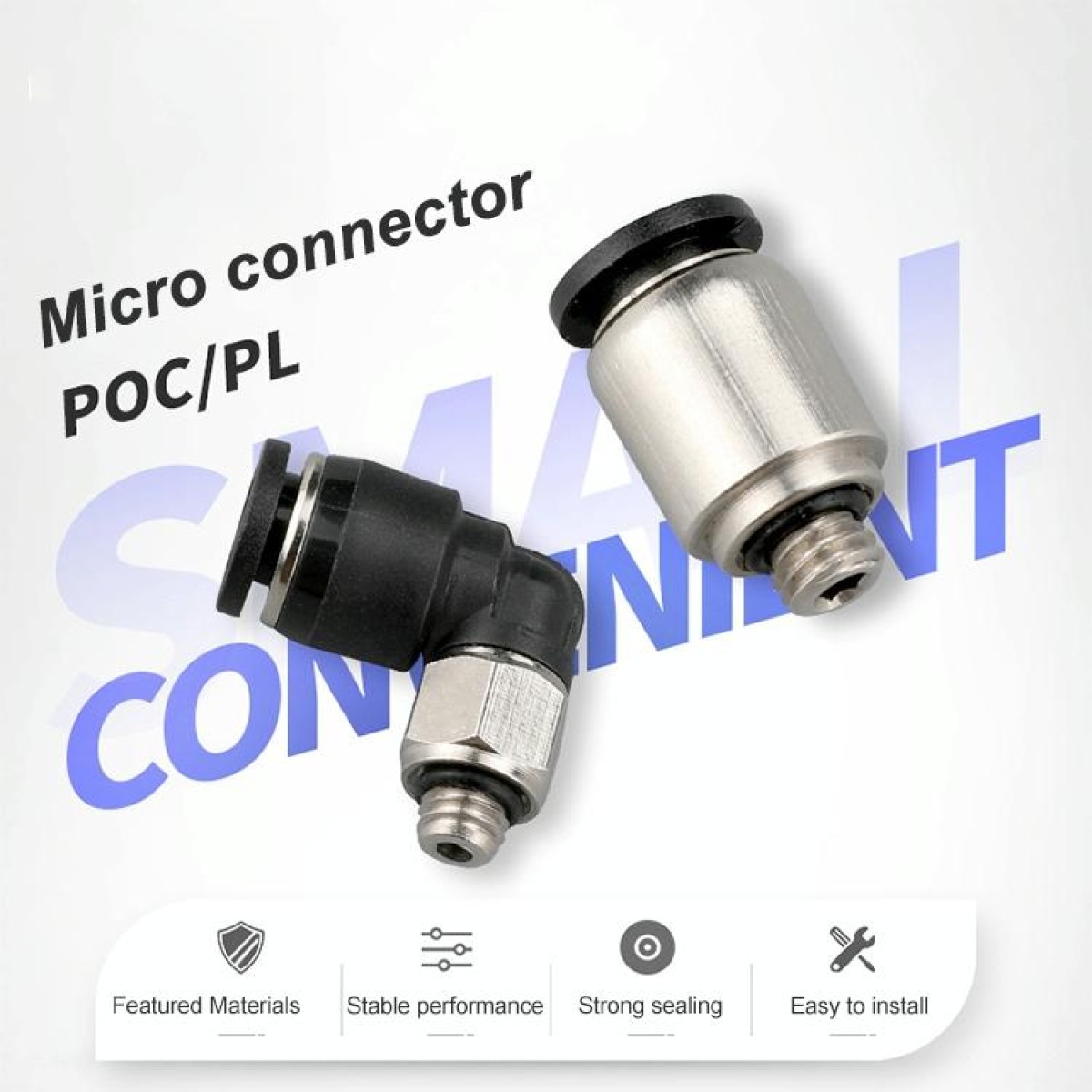 POC6-M5C LAIZE 2pcs Nickel Plated Copper Mini Pneumatic Quick Connector