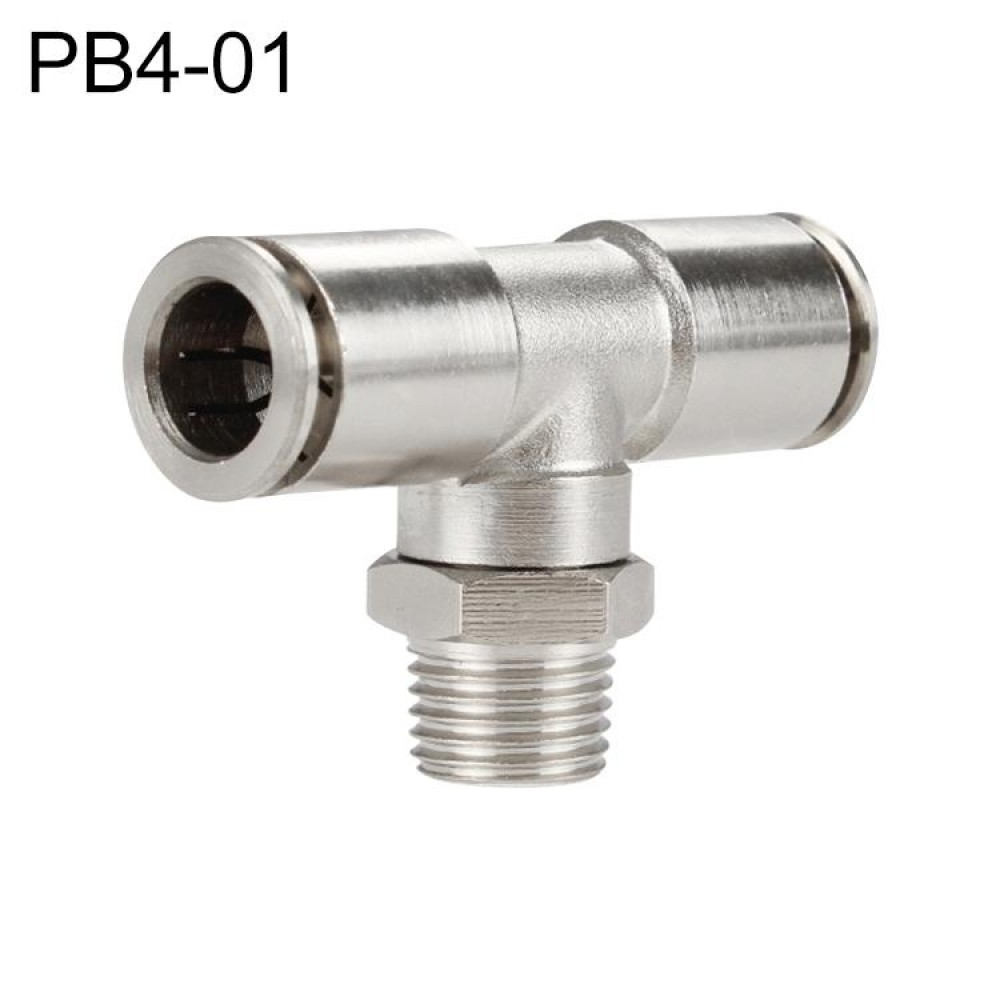 PB4-01 LAIZE Nickel Plated Copper Male Tee Branch Pneumatic Quick Connector