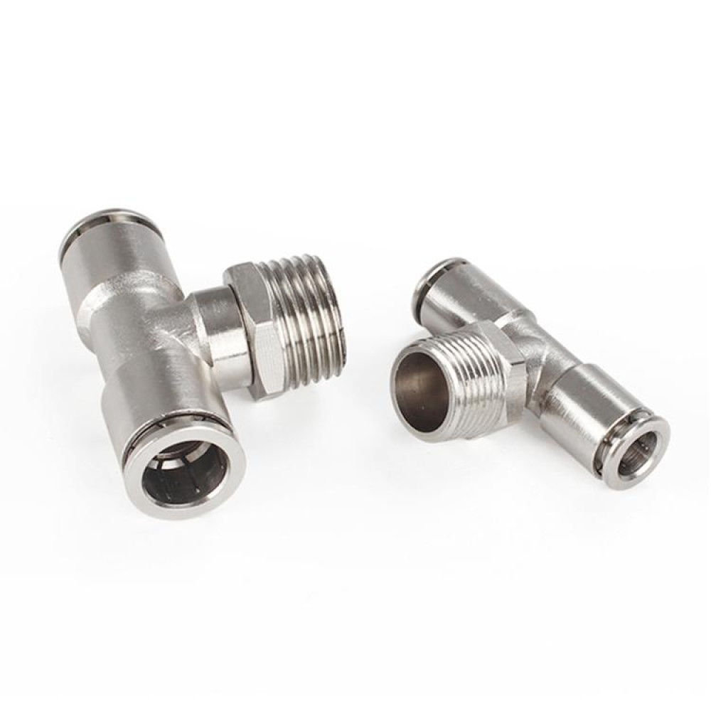 PB4-01 LAIZE Nickel Plated Copper Male Tee Branch Pneumatic Quick Connector