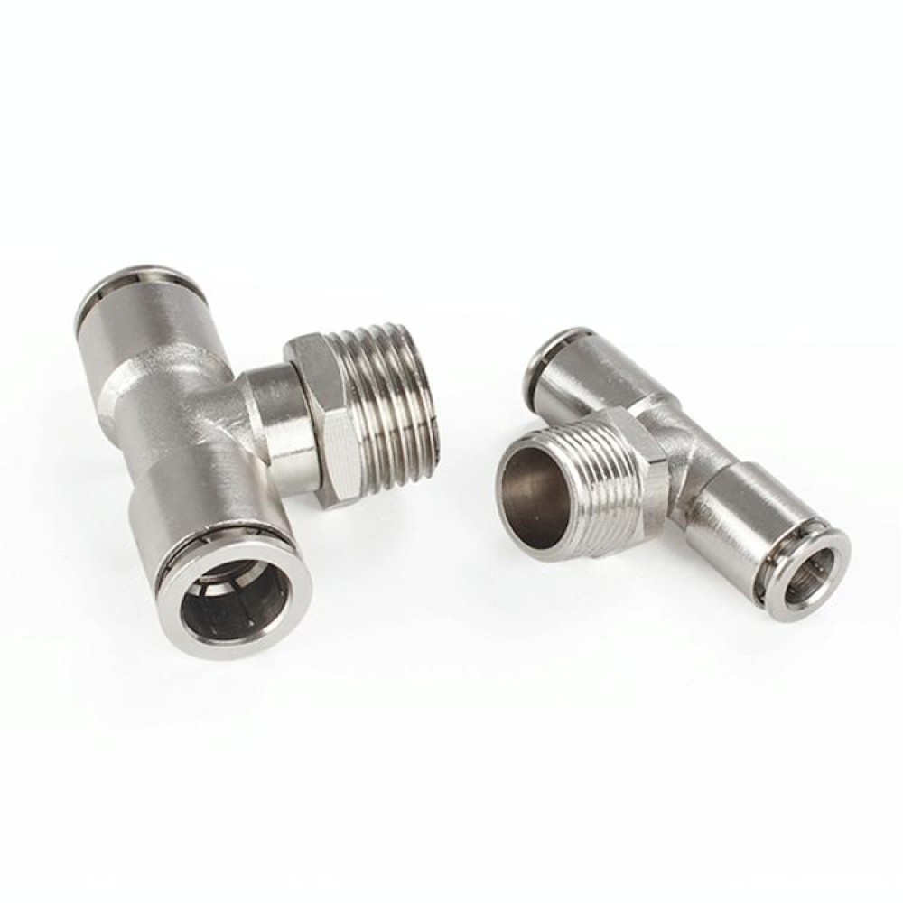 PB10-03 LAIZE Nickel Plated Copper Male Tee Branch Pneumatic Quick Connector