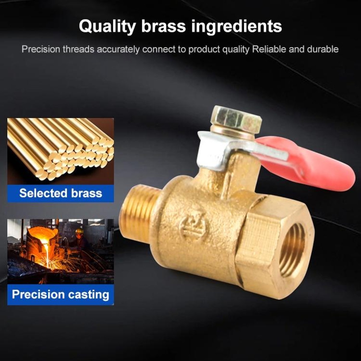 LAIZE Pneumatic Hose Connector Copper Ball Valve, Specification:Double Outside 4 1/2 inch