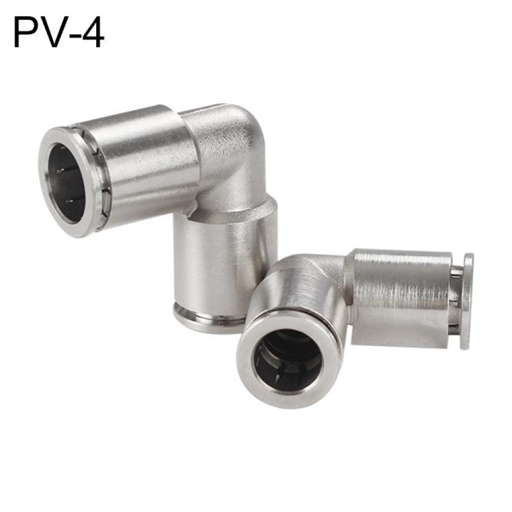 PV-4 LAIZE Nickel Plated Copper Elbow Pneumatic Quick Connector