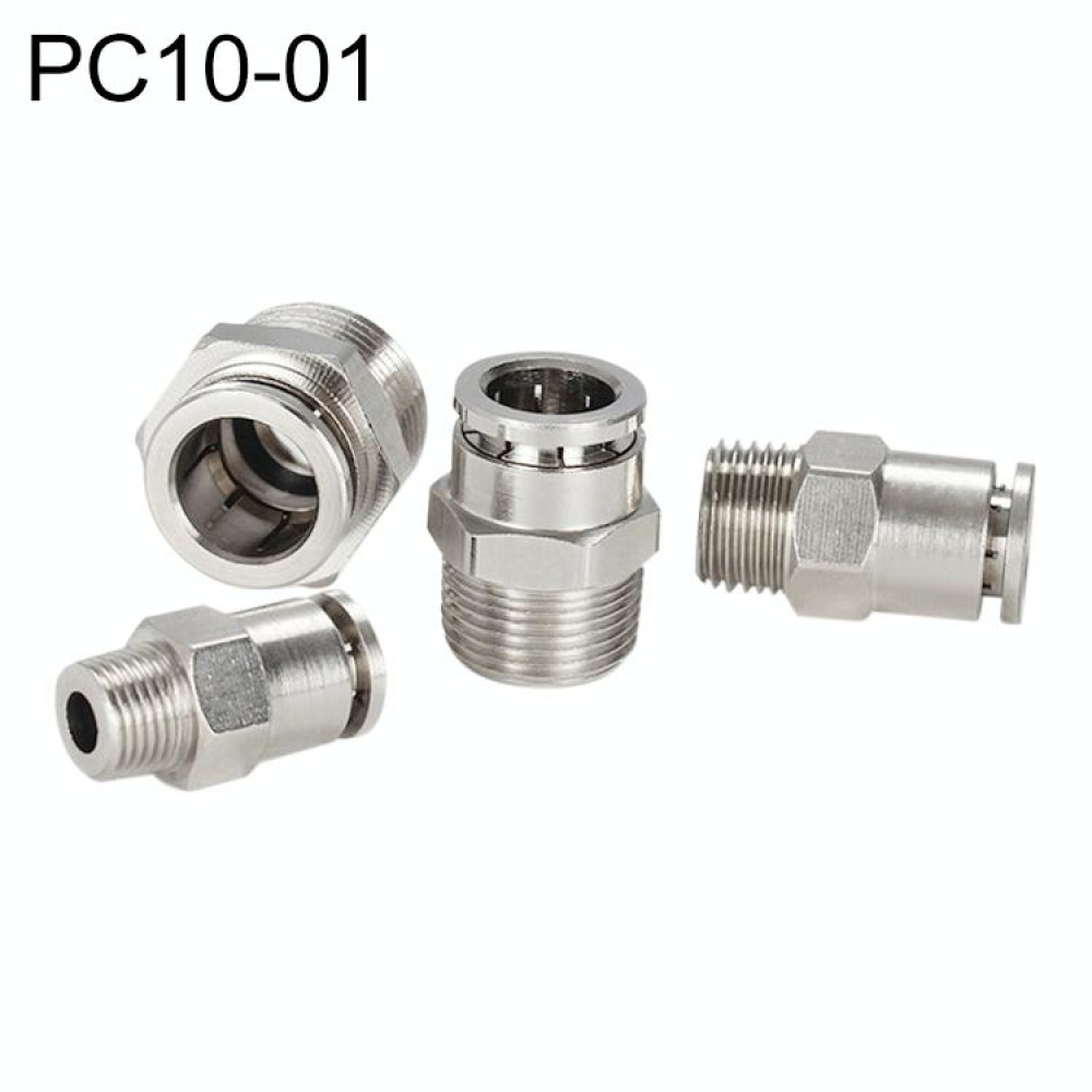 PC10-01 LAIZE Nickel Plated Copper Male Thread Straight Pneumatic Quick Connector