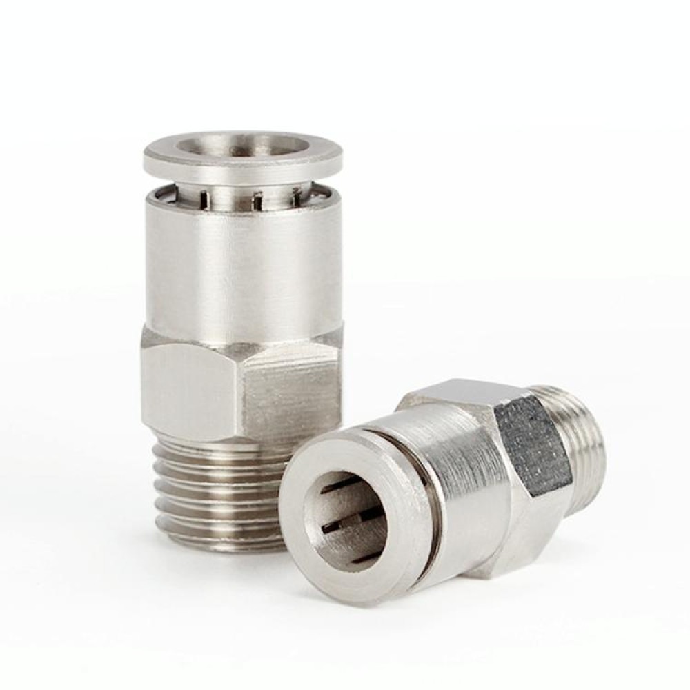 PC10-01 LAIZE Nickel Plated Copper Male Thread Straight Pneumatic Quick Connector