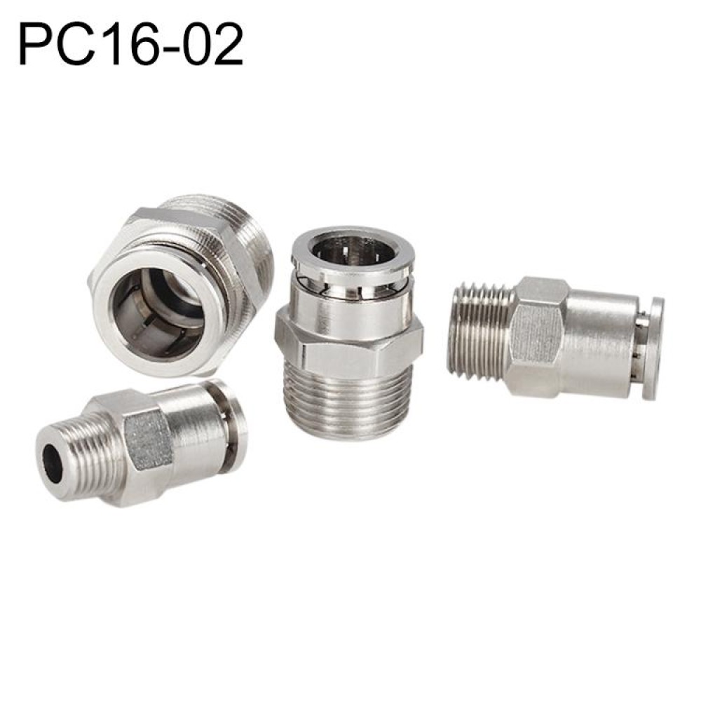 PC16-02 LAIZE Nickel Plated Copper Male Thread Straight Pneumatic Quick Connector
