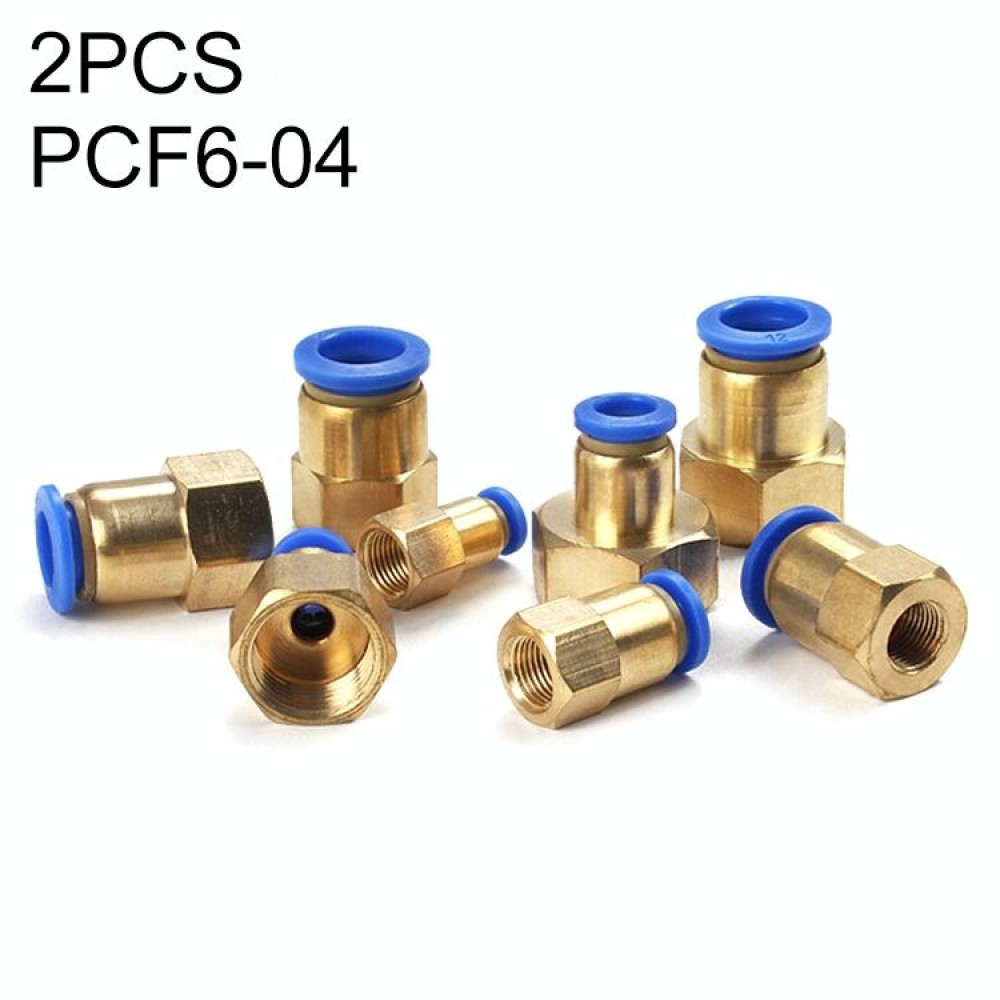 PCF6-04 LAIZE 2pcsFemale Thread Straight Pneumatic Quick Connector