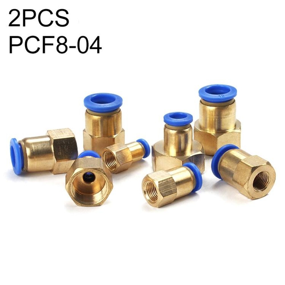 PCF8-04 LAIZE 2pcsFemale Thread Straight Pneumatic Quick Connector