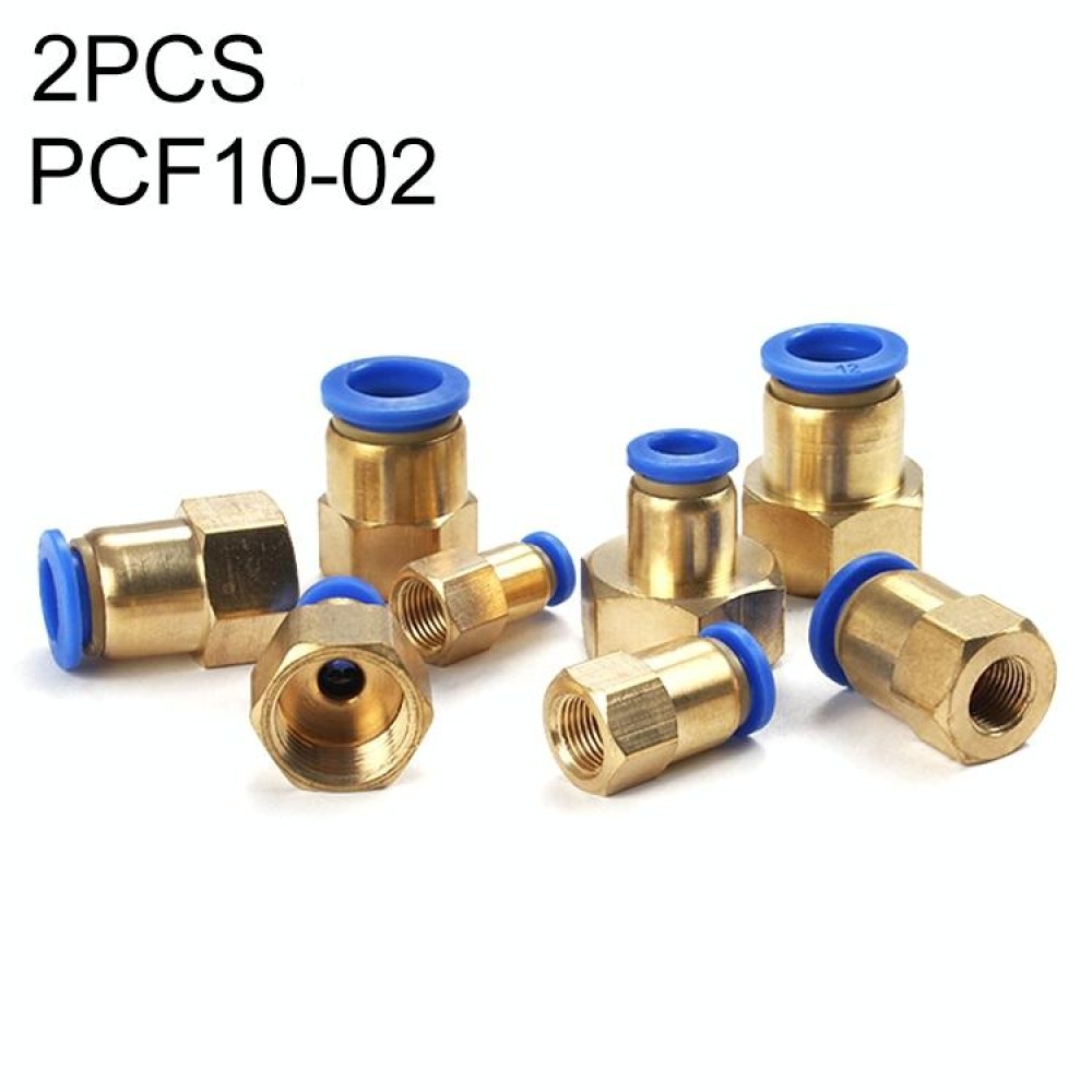 PCF10-02 LAIZE 2pcs Female Thread Straight Pneumatic Quick Connector