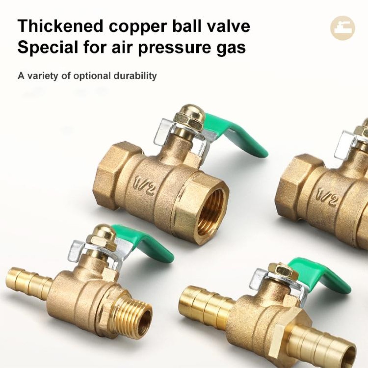 LAIZE Pneumatic Hose Connector Thickened Brass Ball Valve, Size:Inside and Outside 4 Point 1/2 inch