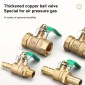LAIZE Pneumatic Hose Connector Thickened Brass Ball Valve, Size:Double Outside 2 Point 1/4 inch