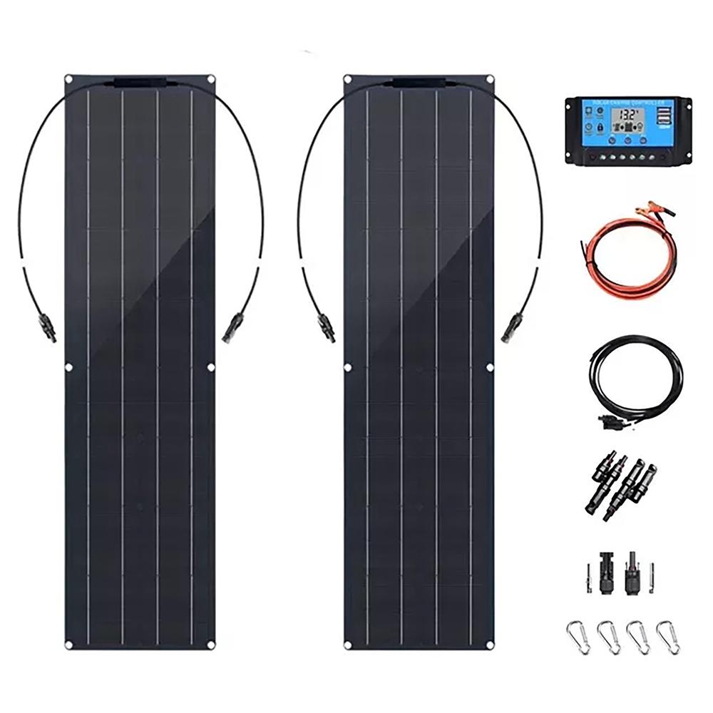100W Dual Board with 40A Controller PV System Solar Panel(Black)