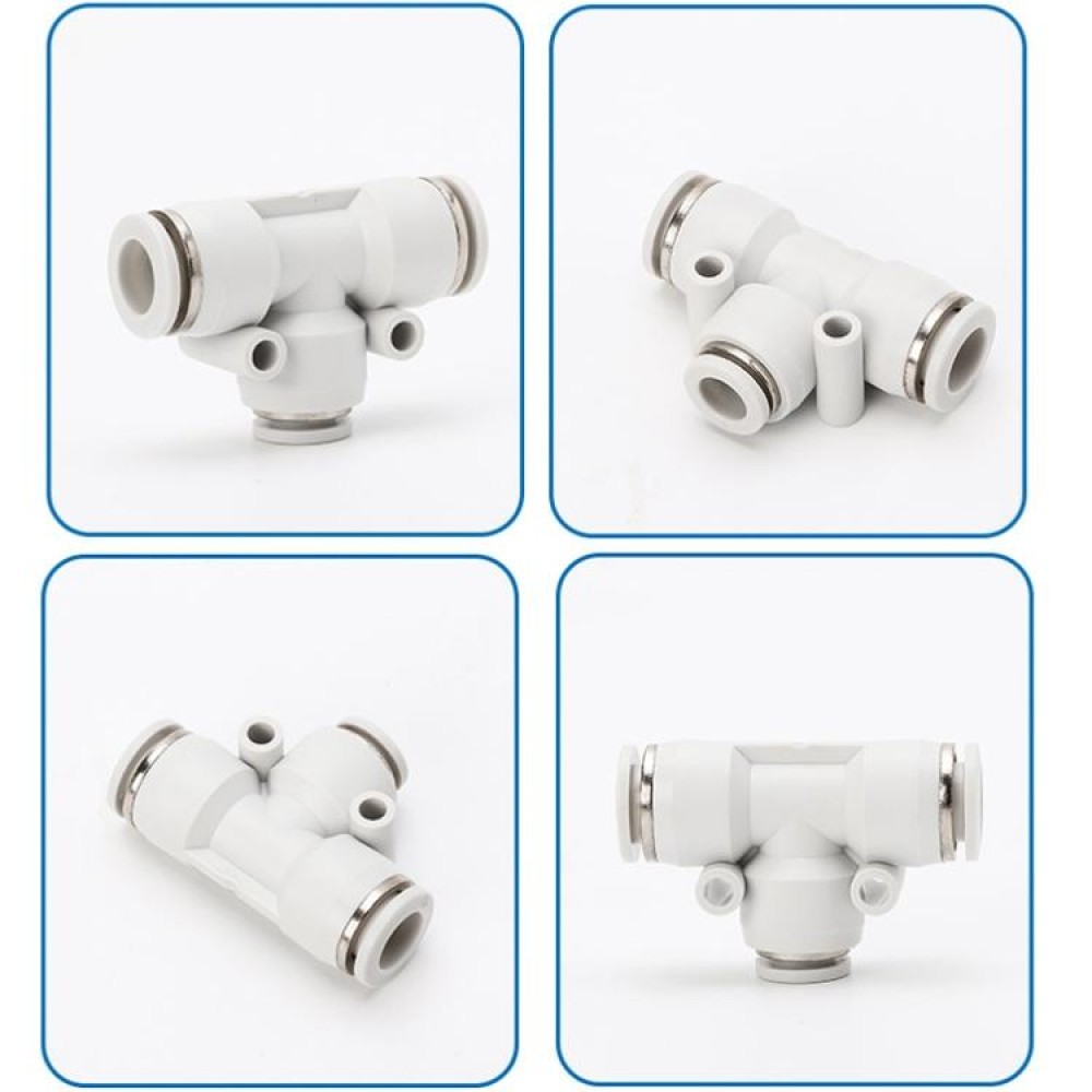 PE-10 LAIZE 2pcs PE T-type Tee Pneumatic Quick Fitting Connector