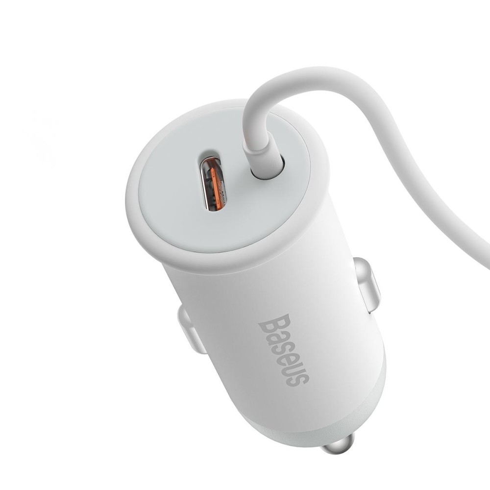 Baseus CW01 40W Magnetic Wireless Charging Car Holder, Interface:USB-C / Type-C(White)