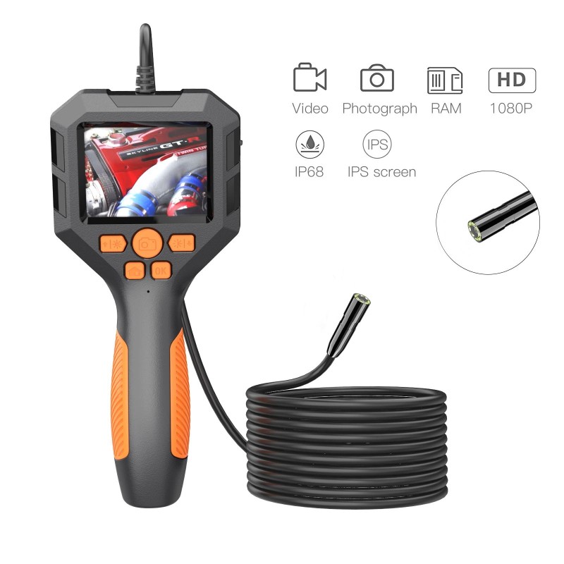 3.9mm P10 2.8 inch HD Handheld Endoscope with LCD Screen, Length:5m