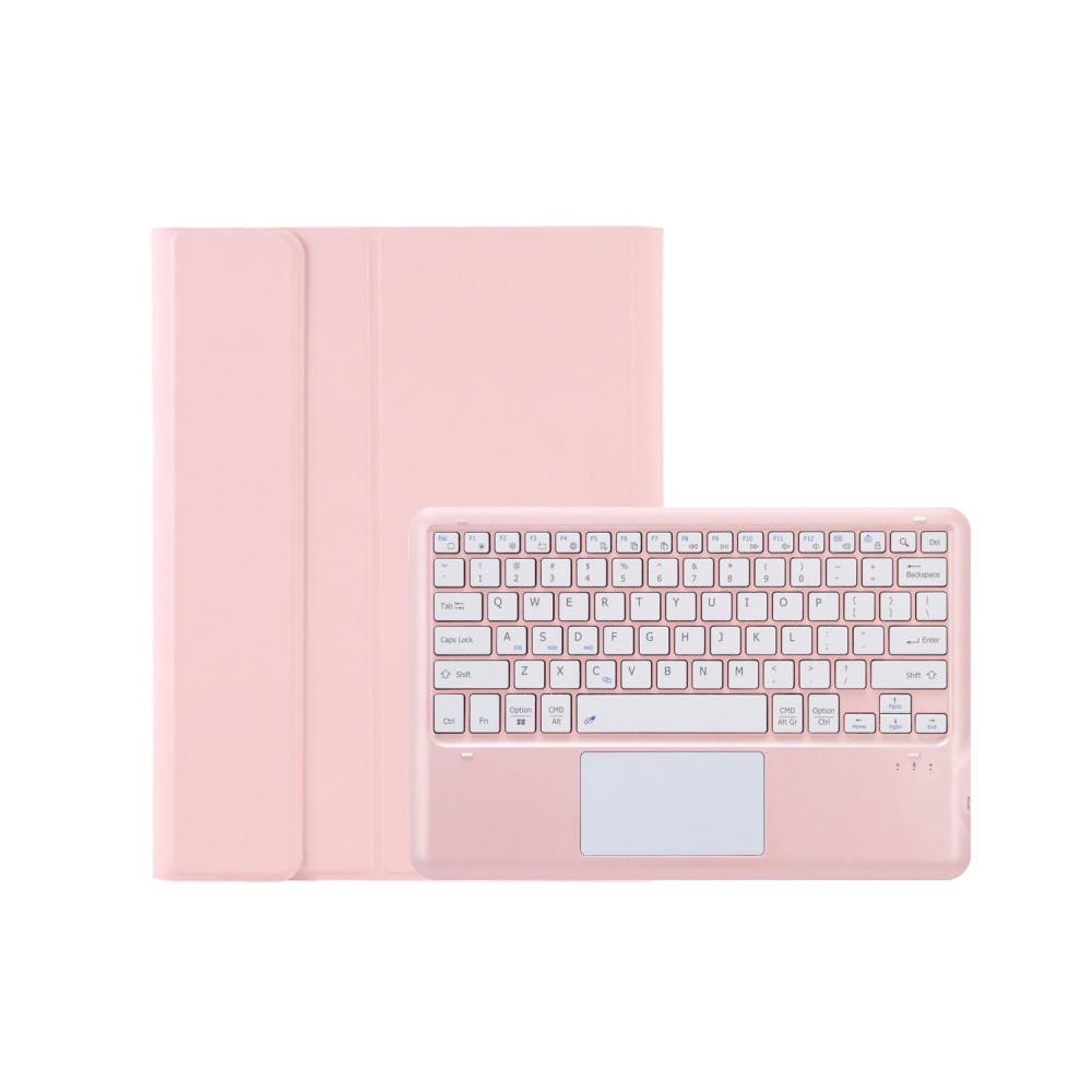 For Honor Pad V8 Pro AHN8-A Ultrathin Detachable Bluetooth Keyboard Leather Tablet Case with Touchpad(Pink)