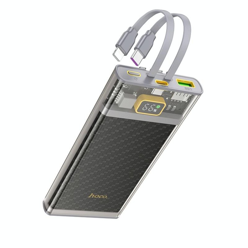 hoco J104 Discovery Edition 22.5W 10000mAh Fully Compatible Power Bank with Cable(Grey)