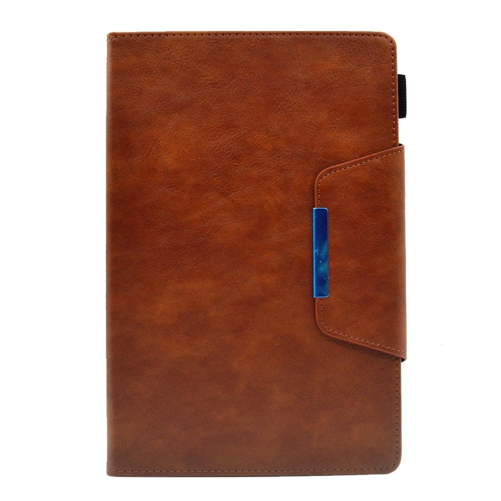 For Samsung Galaxy Tab A 8.0 2019 Suede Cross Texture Magnetic Clasp Leather Tablet Case(Brown)