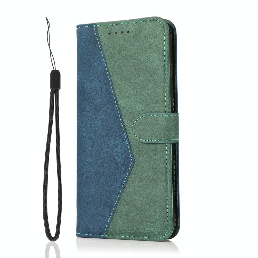For Nokia G10 / G20 / 6.3 Dual-color Stitching Leather Phone Case(Blue Green) kat
