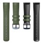 22mm Universal Mesh Two-Tone Silicone Watch Band(Army Green Black)