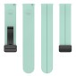 22mm Universal Flat Head Groove Folding Black Buckle Silicone Watch Band(Teal)