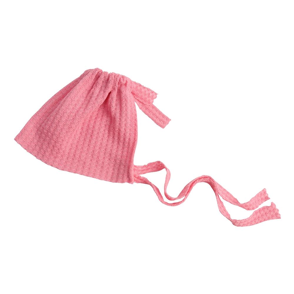 Elastic Fabric Newborn Baby Cute Cap with Strap(Pink)