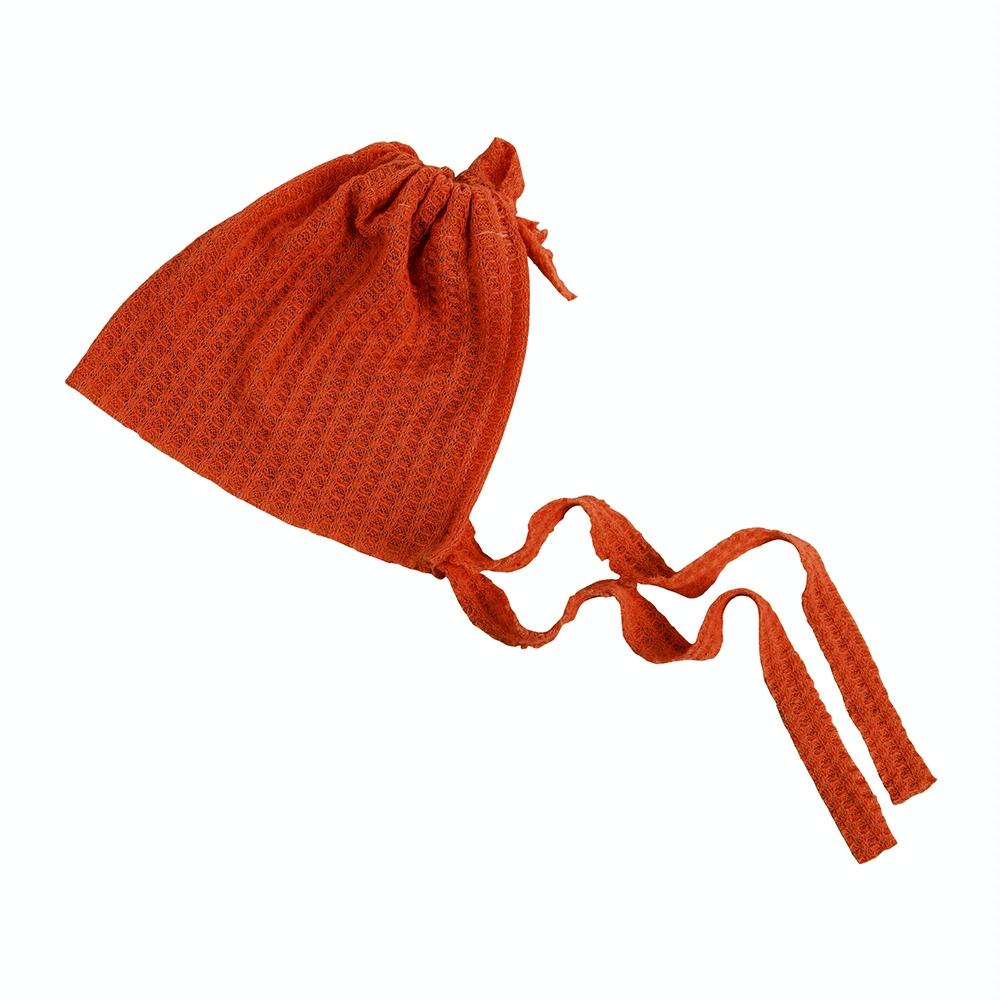 Elastic Fabric Newborn Baby Cute Cap with Strap(Red)