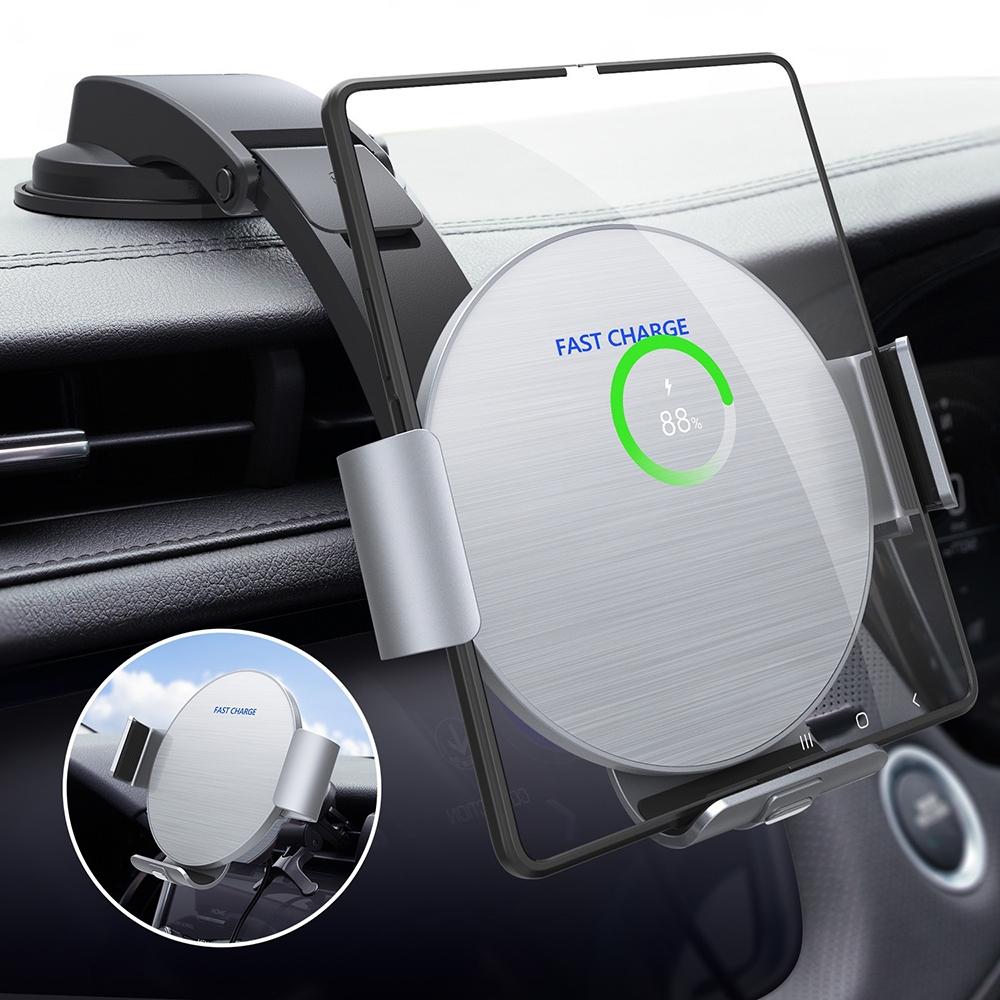 For Samsung Galaxy Z Fold4 / 3 S9 Dual Coil Car Phone Holder Wireless Charger