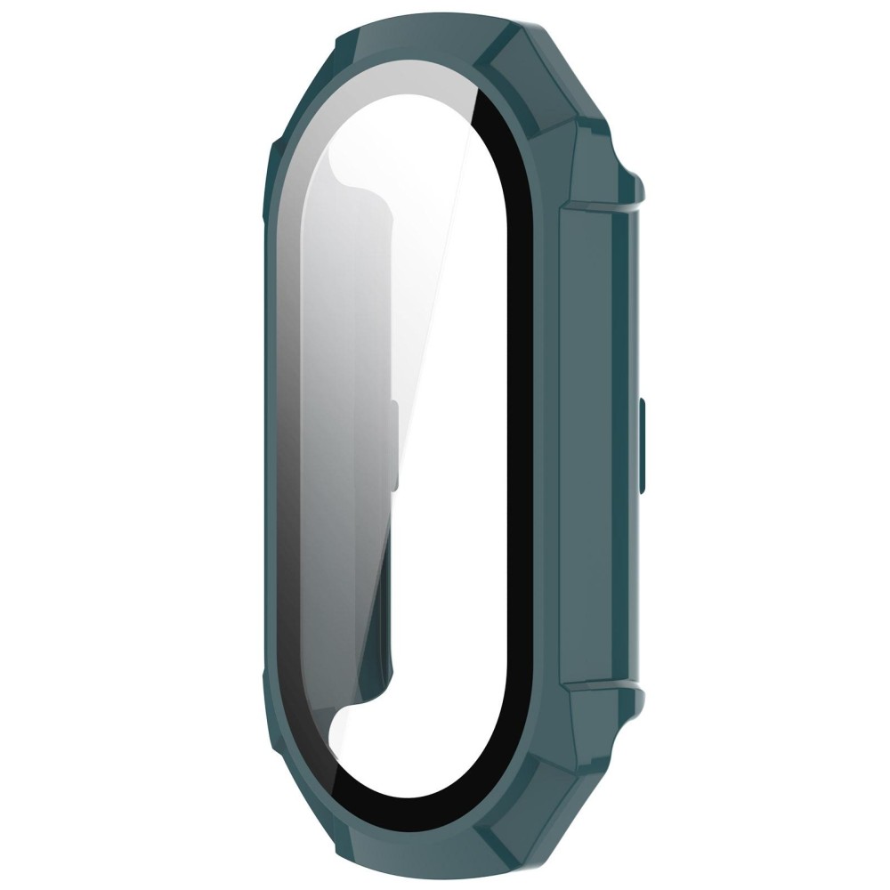 For Xiaomi Mi Band 8 PC + Tempered Glass Integrated Protective Watch Case(Pine Green)
