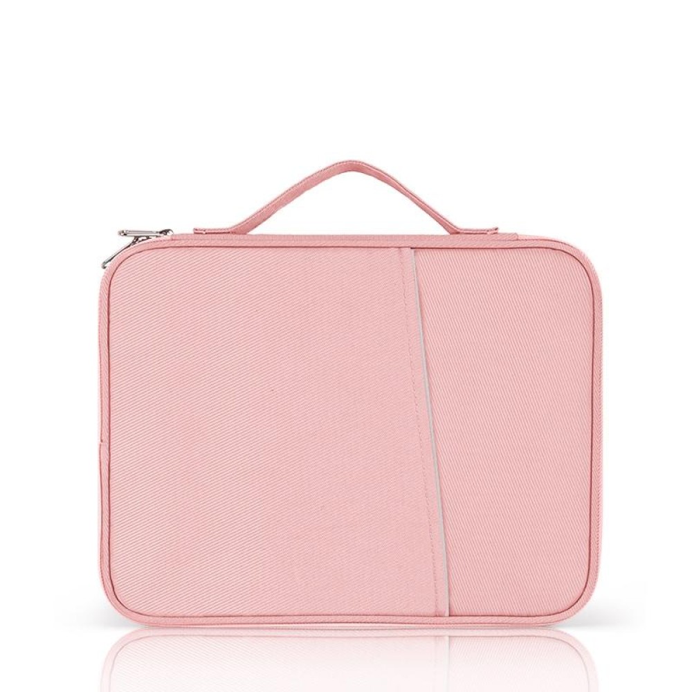For 9.7-11 inch Laptop Portable Cloth Texture Leather Bag(Pink)