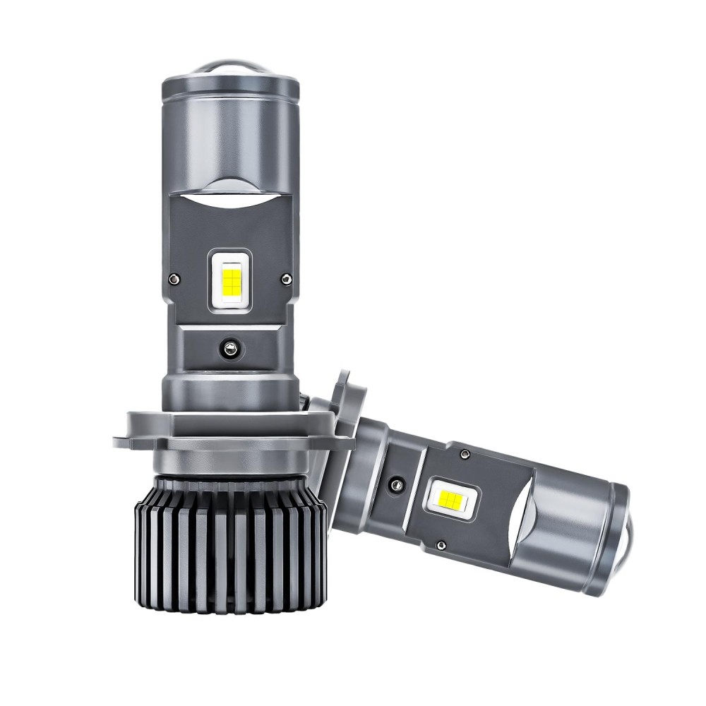 N2 1 Pair H4 Car mini Bifocal LED Lens Headlight(Black)