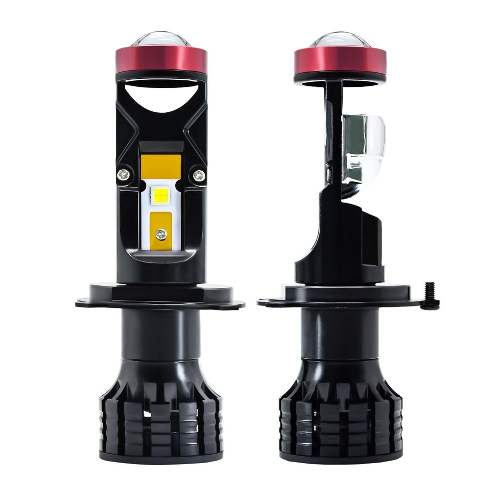 N3 1 Pair H4 Car Fisheye Bifocal LED Headlight(Black)