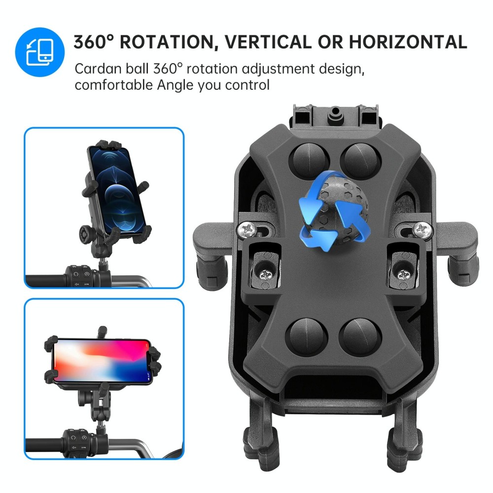 WUPP ZH-1848A1 Motorcycle Shock Absorption Riding Phone Navigation Holder, Style:M8 Ball Joint