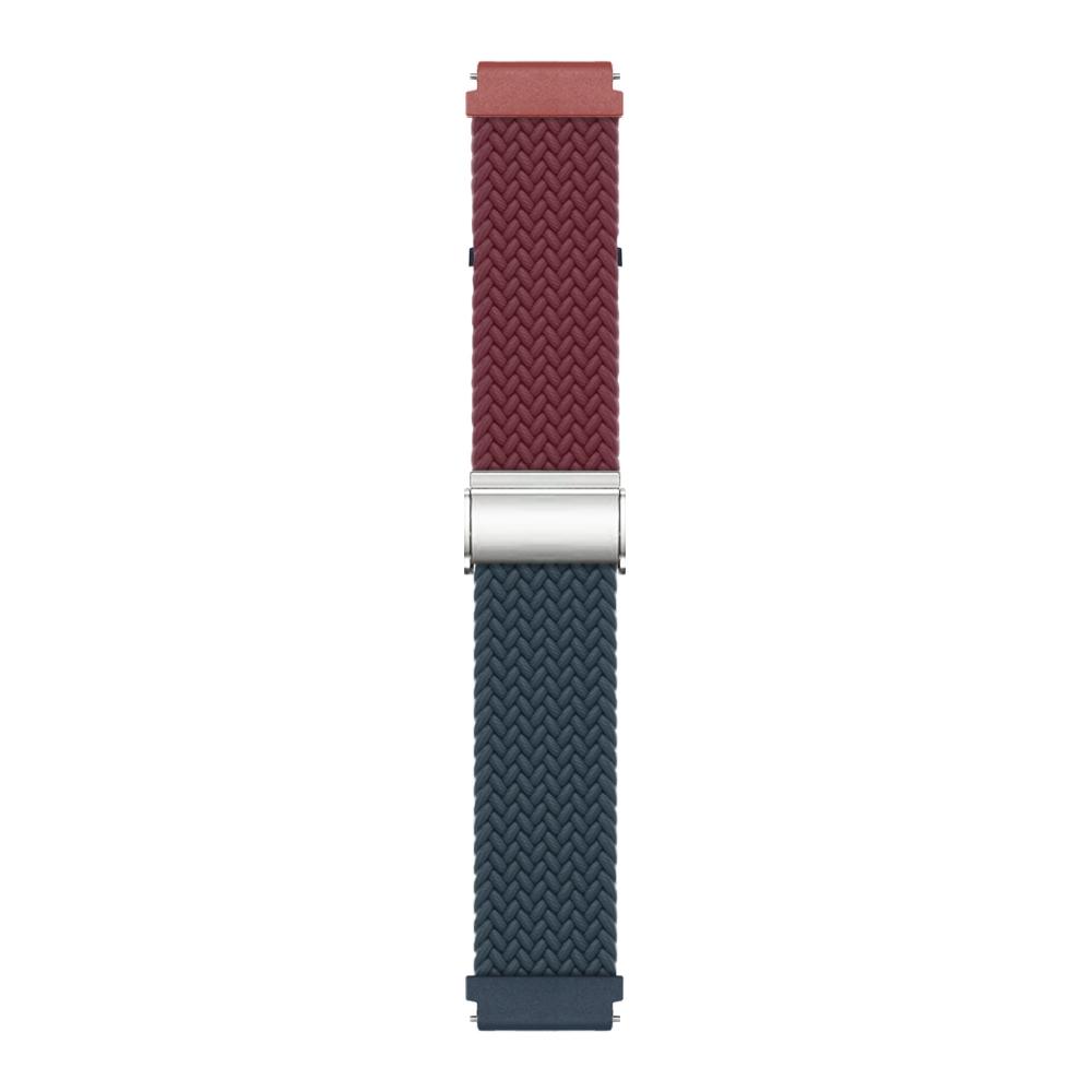 22mm Buckle Braided Nylon Watch Band(Wine Red Blue)