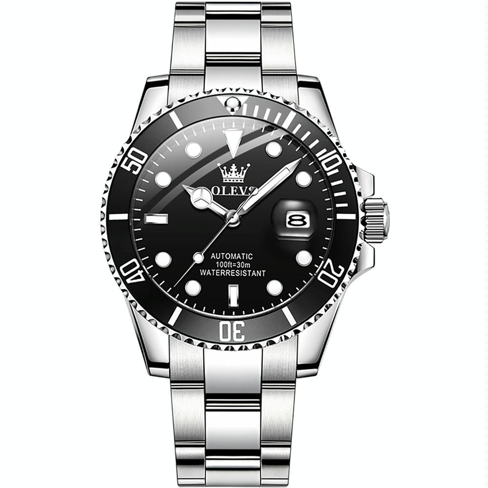 OLEVS 6650 Men Luminous Waterproof Mechanical Watch(Black)