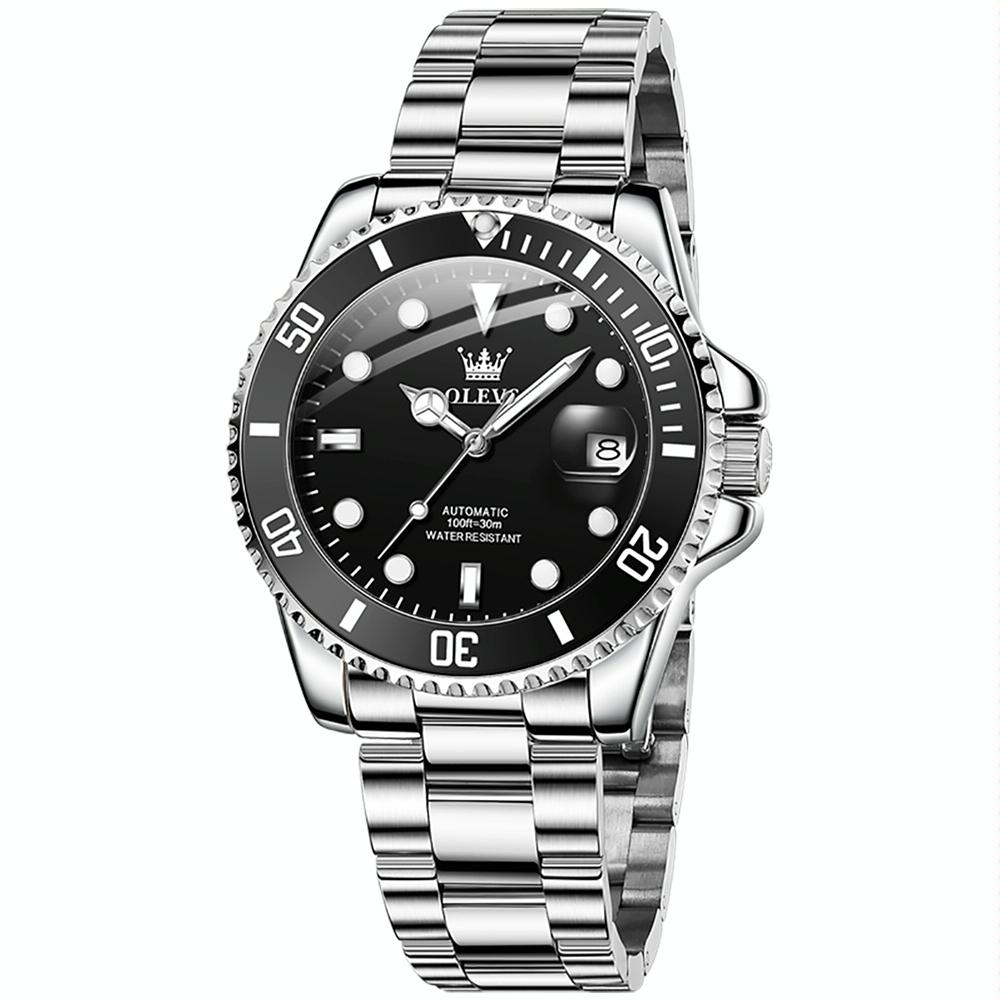 OLEVS 6650 Men Luminous Waterproof Mechanical Watch(Black)