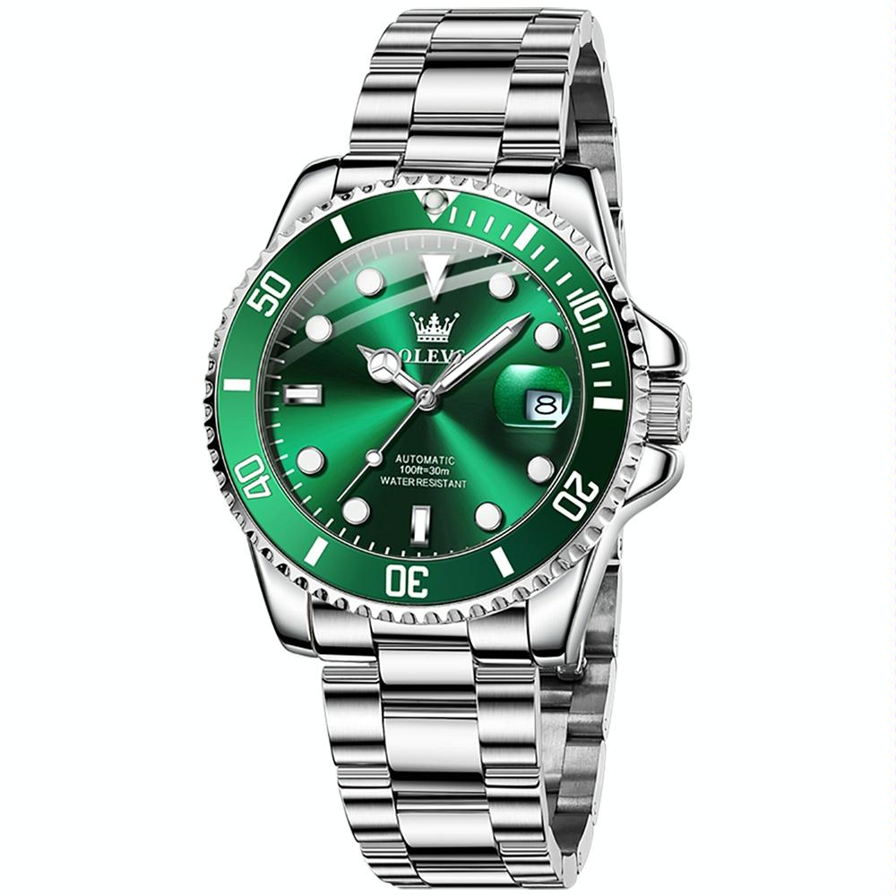 OLEVS 6650 Men Luminous Waterproof Mechanical Watch(Green)