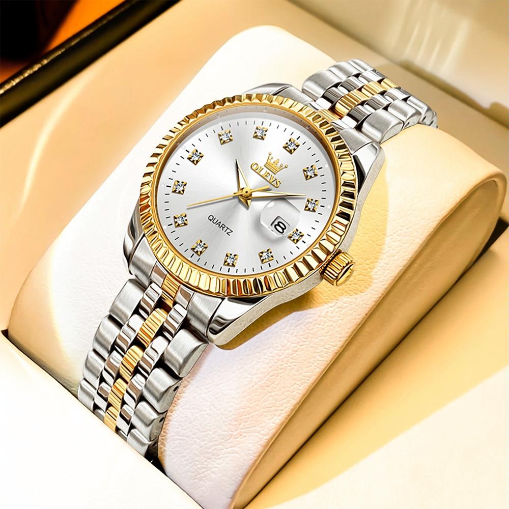 OLEVS 5526 Women Diamond Set Luminous Waterproof Quartz Watch(White)