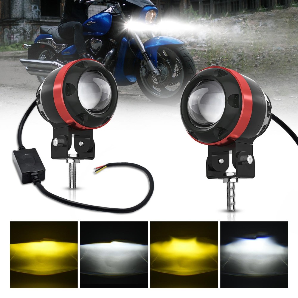 M7 1 Pair Motorcycle Two-color Spotlight(Black)