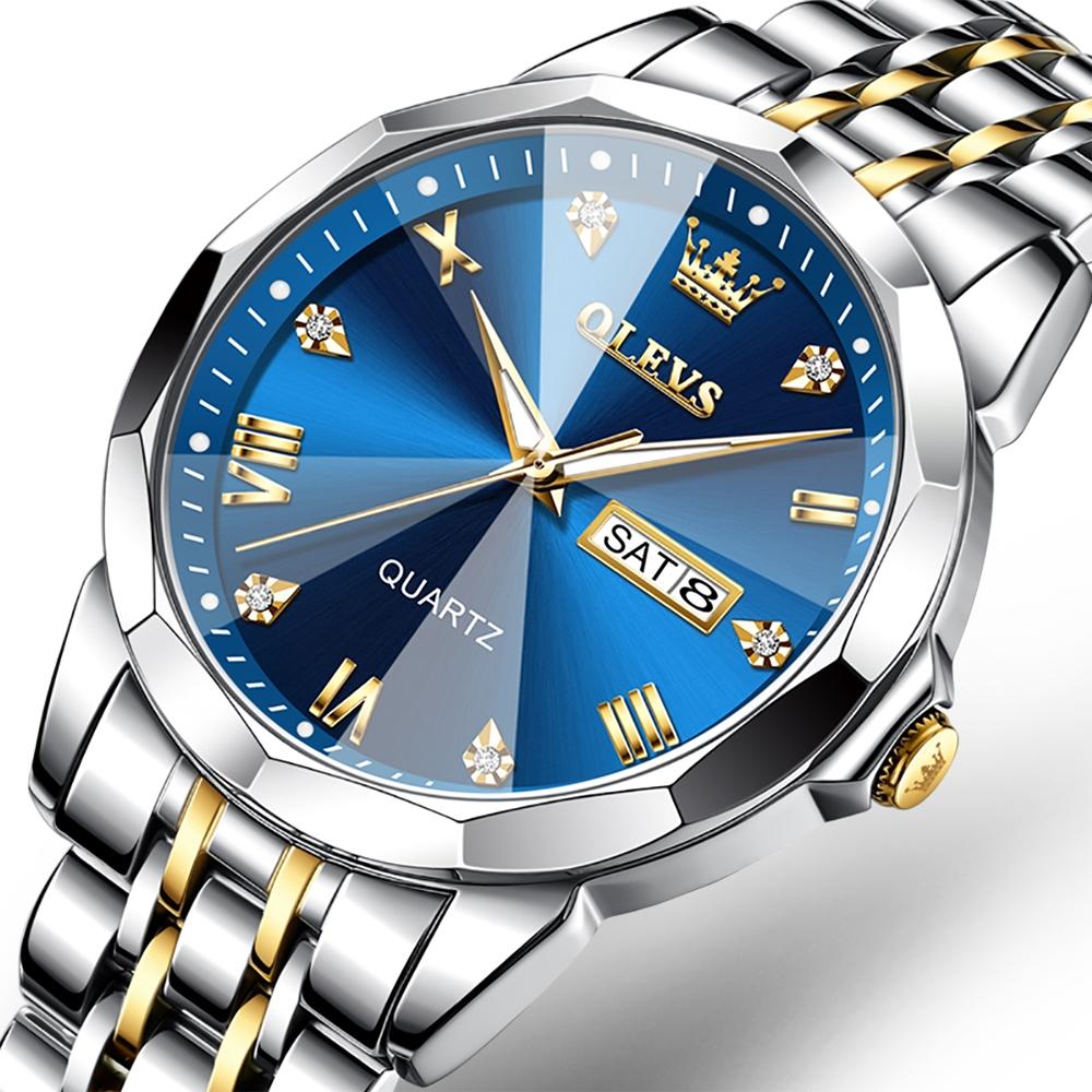 OLEVS 9931 Men Luminous Waterproof Quartz Watch(Blue)