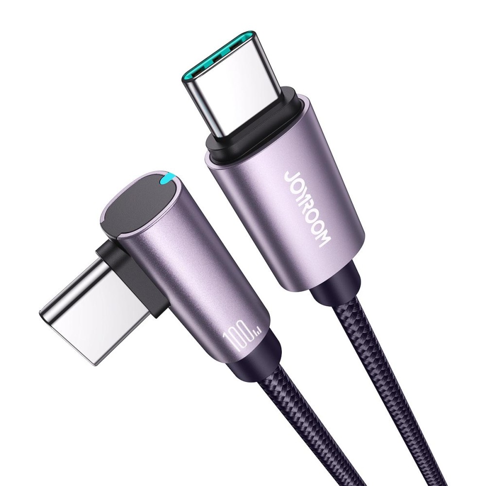 JOYROOM S-CC100A17 100W USB-C/Type-C to USB-C/Type-C Elbow Fast Charging Data Cable, Length:1.2m(Purple)