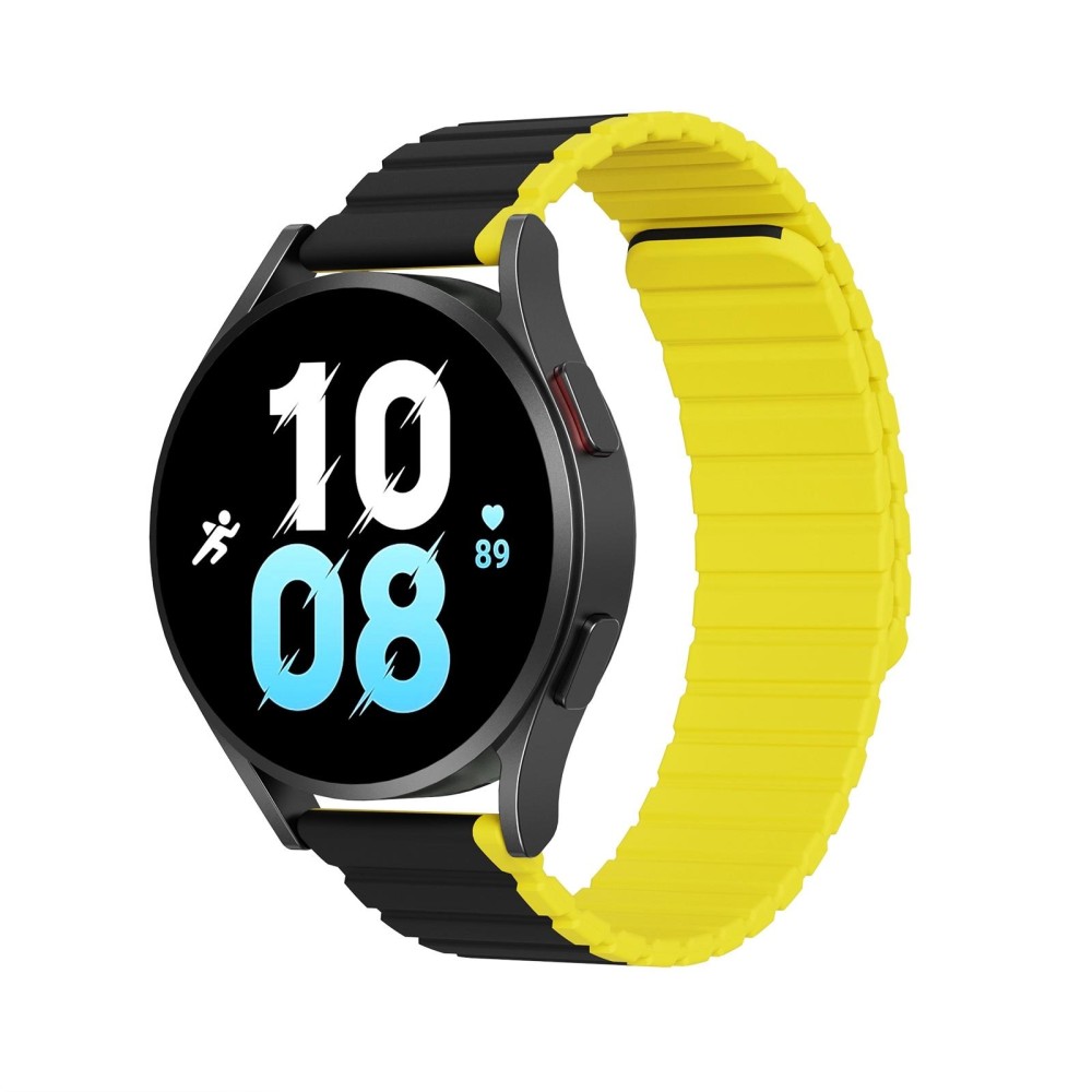 DUX DUCIS Magnetic Silicone Watch Band, Size:20mm(Black Yellow)