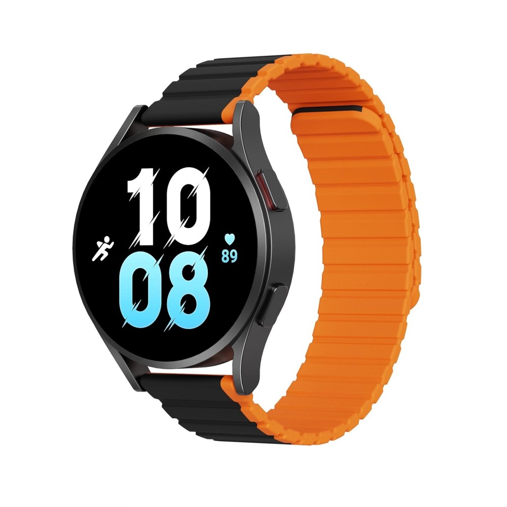 DUX DUCIS Magnetic Silicone Watch Band, Size:22mm(Black Orange)