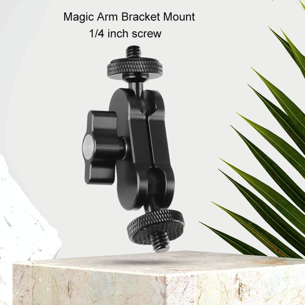 360 Pivot Magic Arm Mount 1/4 inch Ball Head Bracket(Black)