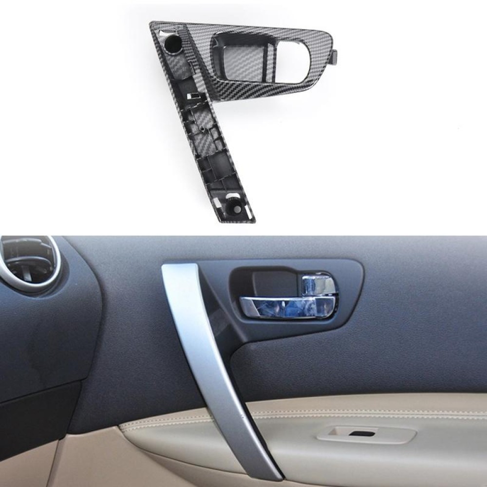 For Nissan Qashqai Left-Drive Car Door Inside Handle Base Bracket, Type:Base Right(Carbon Fiber)