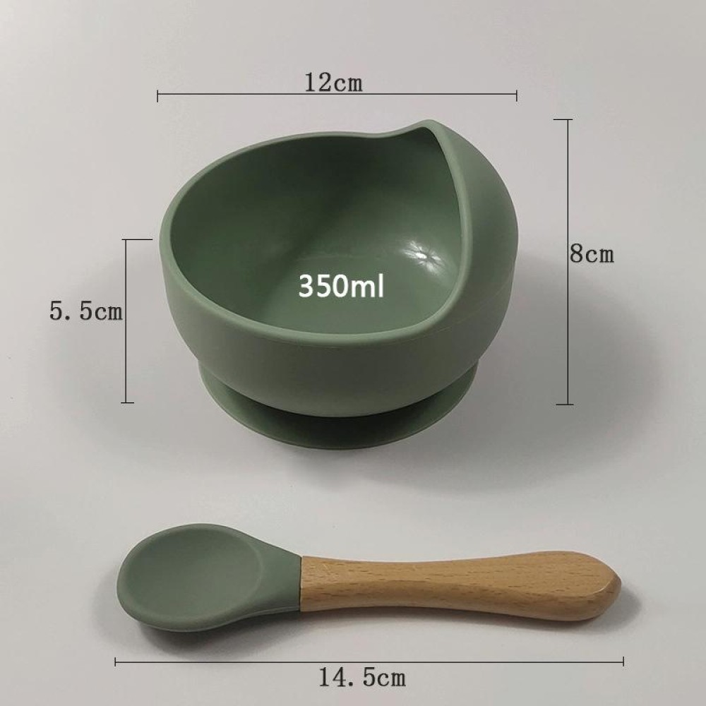 Children Silicone Anti-fall Suction Cup Bowl Training Spoon Food Supplement Bowl Set, Random Color Delivery