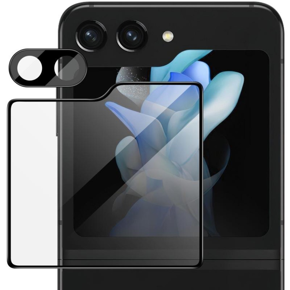 For Samsung Galaxy Z Flip5 5G imak High Definition Integrated Glass Lens Film + Glass Rear Screen Sticker Black Version