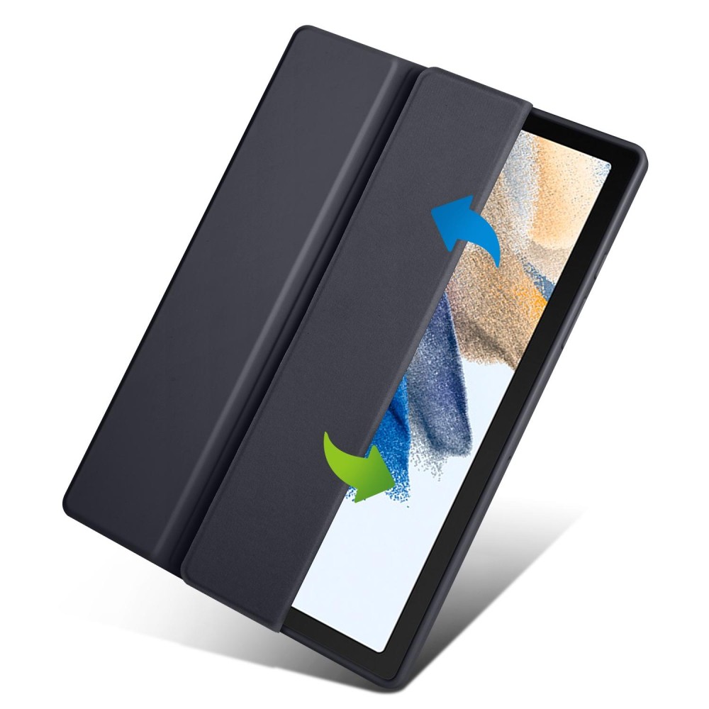 For Samsung Galaxy Tab A8 3-folding Acrylic Smart Leather Tablet Case(Black)